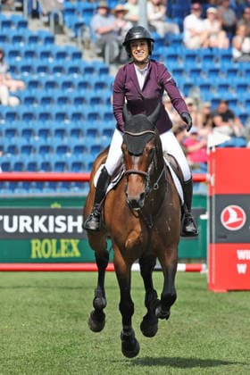 Winner, 1 place, emotions, Janika Sprunger SUI with horse Victory Music Z, Preis des Handwerks, Youngster Tour Final CSIYH1 Jumping competition with jump-off for young horses, World Equestrian Festival, World Equestrian Festival, TSCHIO Aachen 2026, TSCHIO instead of CHIO 2026, Aachener Soers, 22 to 24 May 2026, equestrian sport, 24 05 2026, Aachener Soers Germany