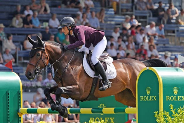 Winner, 1 place, Janika Sprunger SUI with horse Victory Music Z, Preis des Handwerks, Youngster Tour Final CSIYH1 Jumping competition with jump-off for young horses, World Equestrian Festival, TSCHIO Aachen 2026, TSCHIO instead of CHIO 2026, Aachener Soers, 22 to 24 May 2026, Equestrian sport, 24 05 2026, Aachen Aachener Soers Germany