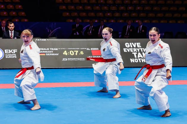 Bronze Medal Match Women Kata Team Germany, 24 05 2026, Frankfurt am Main Germany , 61 Karate European Championships 2026 Frankfurt Main xprx