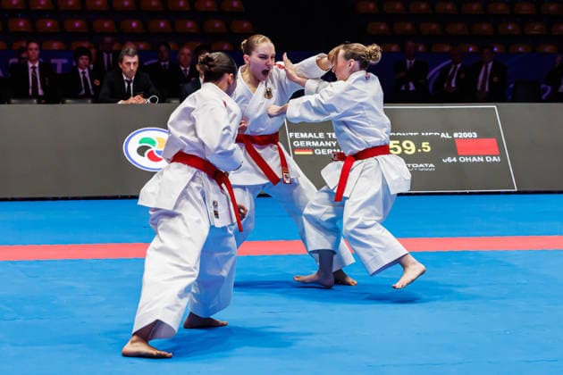 Bronze Medal Match Women Kata Team Germany, 24 05 2026, Frankfurt am Main Germany , 61 Karate European Championships 2026 Frankfurt Main xprx