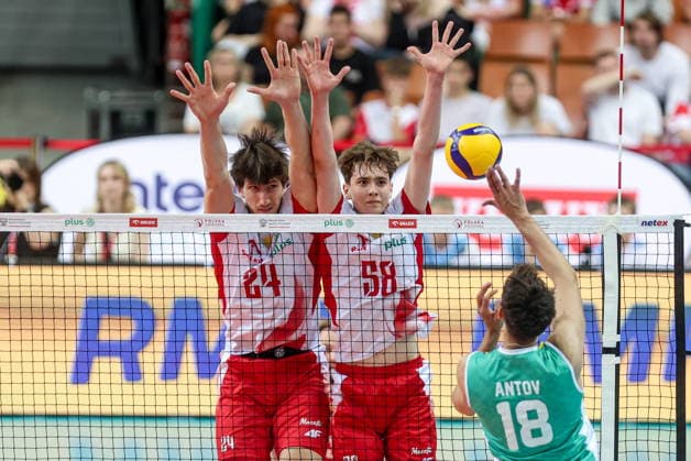 Katowice 24.05.2026 Friendly volleyball match between Poland and Bulgaria on May 24, 2026, in Katowice, Poland --- Mecz towarzyski w siatkowce pomiedzy Polska - Bulgaria Nz. Adrian Markiewicz Bartosz Zych Fot. Michal Chwieduk Arena Akcji NEWSPIX.PL --- newspix.pl 