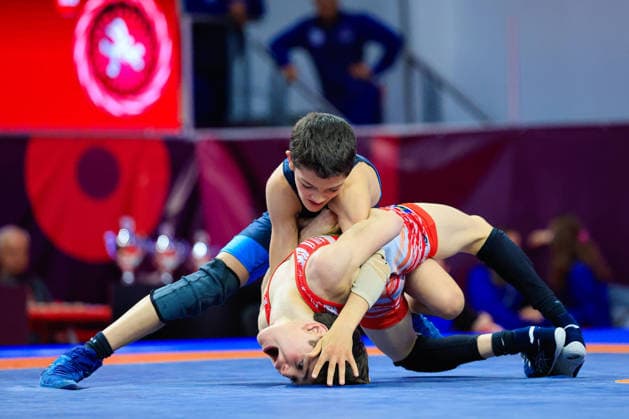 U15 Wrestling European Championships 38kg FS Mohammad Biysultanov BEL df Norayr Gevorgyan ARM Copyright: xKostadinxAndonov xUnitedxWorldxWrestlingx Kostadin Andonov United World Wrestling