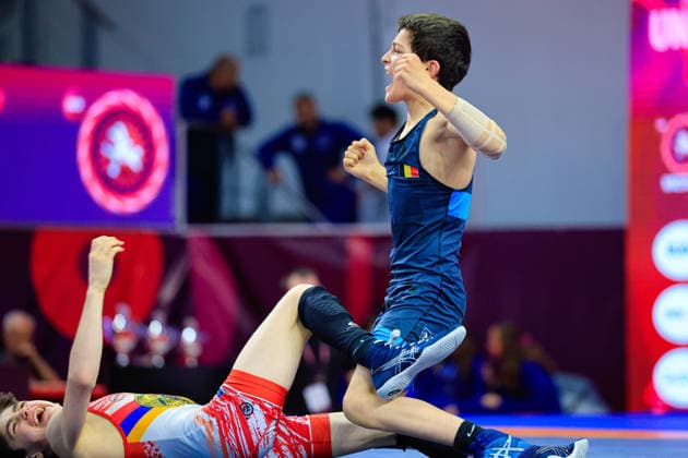 U15 Wrestling European Championships 38kg FS Mohammad Biysultanov BEL df Norayr Gevorgyan ARM Copyright: xKostadinxAndonov xUnitedxWorldxWrestlingx Kostadin Andonov United World Wrestling