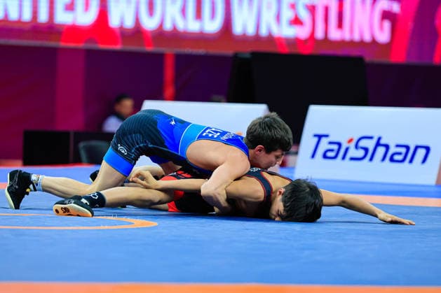 U15 Wrestling European Championships 38kg FS Yusuf Abdullayev AZE df Rezi Iobidze GEO Copyright: xKostadinxAndonov xUnitedxWorldxWrestlingx Kostadin Andonov United World Wrestling