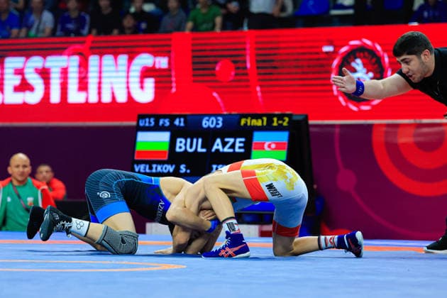 U15 Wrestling European Championships 41kg FS Simeon Radoslavov Velikov BUL df Elman Kamran Ismayilov AZE Copyright: xKostadinxAndonov xUnitedxWorldxWrestlingx Kostadin Andonov United World Wrestling
