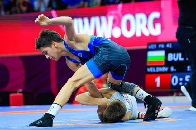 U15 Wrestling European Championships 41kg FS Simeon Radoslavov Velikov BUL df Elman Kamran Ismayilov AZE Copyright: xKostadinxAndonov xUnitedxWorldxWrestlingx Kostadin Andonov United World Wrestling