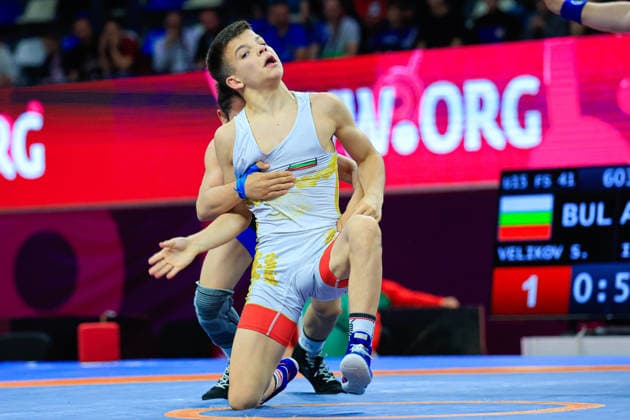 U15 Wrestling European Championships 41kg FS Simeon Radoslavov Velikov BUL df Elman Kamran Ismayilov AZE Copyright: xKostadinxAndonov xUnitedxWorldxWrestlingx Kostadin Andonov United World Wrestling