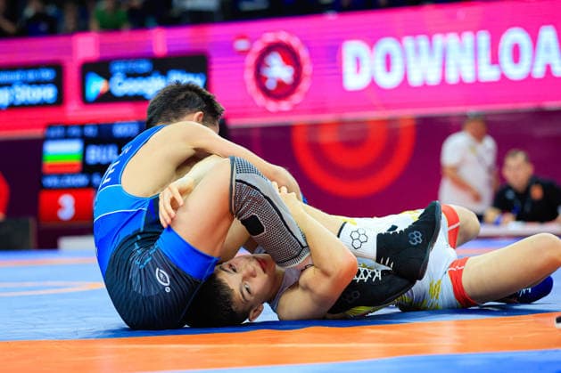 U15 Wrestling European Championships 41kg FS Simeon Radoslavov Velikov BUL df Elman Kamran Ismayilov AZE Copyright: xKostadinxAndonov xUnitedxWorldxWrestlingx Kostadin Andonov United World Wrestling