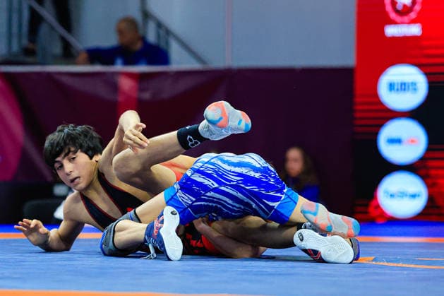 U15 Wrestling European Championships 41kg FS Tigran Aghajanyan ARM df Giorgi Kavelidze GEO Copyright: xKostadinxAndonov xUnitedxWorldxWrestlingx Kostadin Andonov United World Wrestling