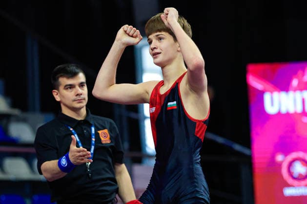 U15 Wrestling European Championships 52kg FS Petro Ivanovich Karlangach BUL Copyright: xKostadinxAndonov xUnitedxWorldxWrestlingx Kostadin Andonov United World Wrestling