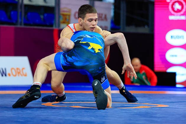 U15 Wrestling European Championships 57kg FS Yurii Symak UKR df Emre Erkanov Myumyunov BUL Copyright: xKostadinxAndonov xUnitedxWorldxWrestlingx Kostadin Andonov United World Wrestling