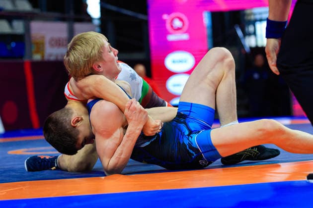U15 Wrestling European Championships 57kg FS Yurii Symak UKR df Emre Erkanov Myumyunov BUL Copyright: xKostadinxAndonov xUnitedxWorldxWrestlingx Kostadin Andonov United World Wrestling