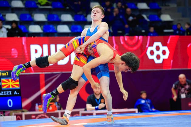 U15 Wrestling European Championships 62kg FS Abdul Aziz Azizi MKD df Tibor Nagy ROU Copyright: xKostadinxAndonov xUnitedxWorldxWrestlingx Kostadin Andonov United World Wrestling