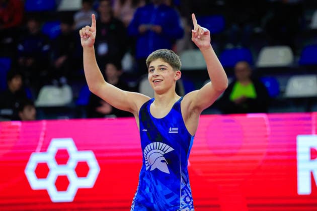 U15 Wrestling European Championships 62kg FS Charalampos Topalov GRE Copyright: xKostadinxAndonov xUnitedxWorldxWrestlingx Kostadin Andonov United World Wrestling