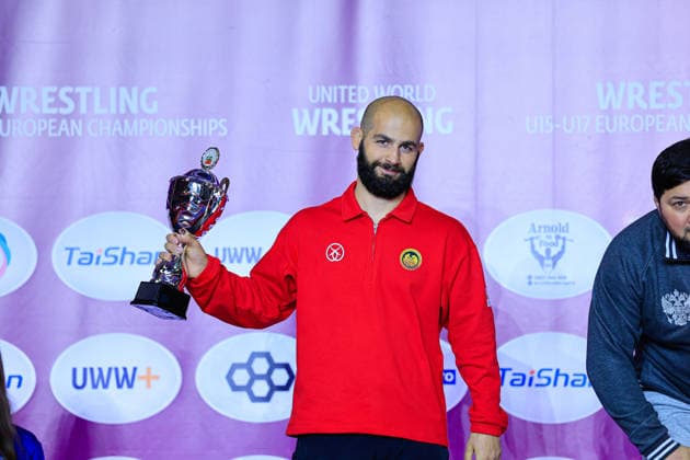 U15 Wrestling European Championships Podium Team FS Silver Georgia Copyright: xKostadinxAndonov xUnitedxWorldxWrestlingx Kostadin Andonov United World Wrestling