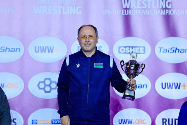U15 Wrestling European Championships Podium Team FS Bronze Azerbaijan Copyright: xKostadinxAndonov xUnitedxWorldxWrestlingx Kostadin Andonov United World Wrestling