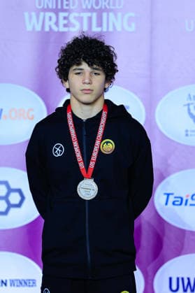 U15 Wrestling European Championships Podium 57kg FS Silver Giorgi Grigalashvili GEO Copyright: xKostadinxAndonov xUnitedxWorldxWrestlingx Kostadin Andonov United World Wrestling