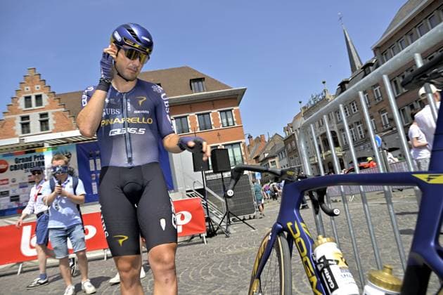 Grand Prix Criquielion 2026 Cycling Race LESSINES, BELGIUM - MAY 24 : Moschetti Matteo (ITA) of Pinarello Q36.5 Pro Cycling Team before the start of the race during the 58th edition of Grand Prix Criquielion an UCI Class 1.1 one day cycling road race for Men Elite of km with start in Ath and finish in Lessines on May 24, 2026 in Lessines, Belgium, 24 05 2026 Lessines Belgium  Copyright: xSesx