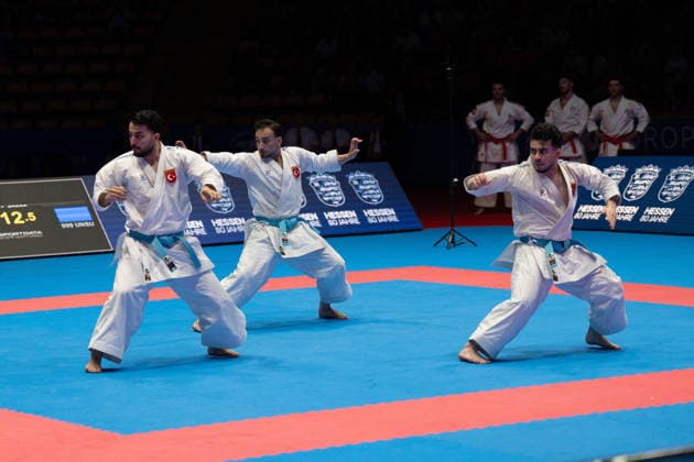 23 05 2026, xhfmx, Karate EKF Senior Championships 2026, Final Men Team Kata Turkey vs Italy DFL DFB REGULATIONS PROHIBIT ANY USE OF PHOTOGRAPHS as IMAGE SEQUENCES and or QUASI VIDEO Frankfurt