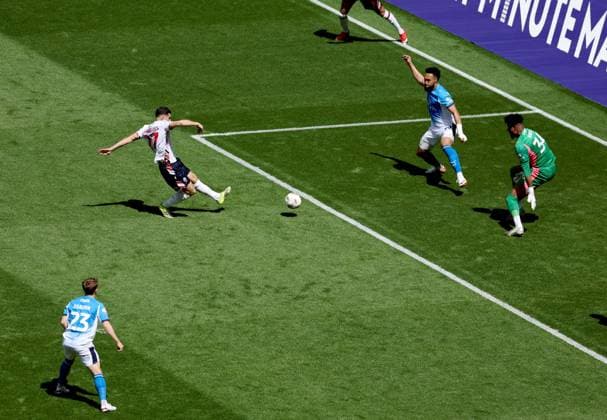 Ruben Rodrigues of Bolton Wanderers scores their side s first goal of the game Bolton Wanderers v Stockport County, EFL Sky Bet League One, Play-Off Final, Football, Wembley Stadium, London, UK - 24 May 2026London Wembley Stadium United Kingdom EDITORIAL USE ONLY No use with unauthorised audio, video, data, fixture lists, club league logos or live services. Online in-match use limited to 120 images, no video emulation. No use in betting, games or single club league player publications.  Copyright: xIanxTuttle Shutterstockx 16889808bh