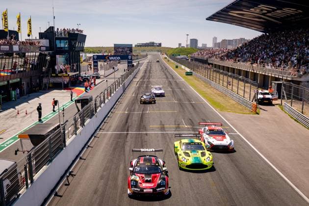 DTM, 3. + 4. Rennen Zandvoort 2026 29 Porsche 911 GT3 R (992), Land Motorsport: Bastian Buus, 8 Aston Martin Vantage AMR GT3 EVO, Comtoyou Racing: Nicolas Baert, 84 Mercedes-AMG GT3 EVO, Landgraf Motorsport: Tom Kalender- picture by Gruppe C Photography Zandvoort Circuit Park Zandvoort Netherlands Copyright: xGruppexCxPhotographyx