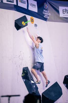 24 05 2026 Climbing Bouldering World Climbing Series Bern 2026 Semi-finals Men Elias Arriagada Krüger GER Bern Bern Expo Switzerland