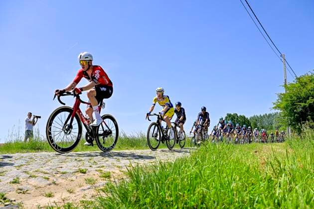 Grand Prix Criquielion 2026 Cycling Race LESSINES, BELGIUM - MAY 24 : Svrcek Martin (SVK) of Soudal Quick Step, De Schuyteneer Steffen (BEL) of Lotto Intermarche during the 58th edition of Grand Prix Criquielion an UCI Class 1.1 one day cycling road race for Men Elite of km with start in Ath and finish in Lessines on May 24, 2026 in Lessines, Belgium, 24 05 2026 Lessines Belgium  Copyright: xSesx