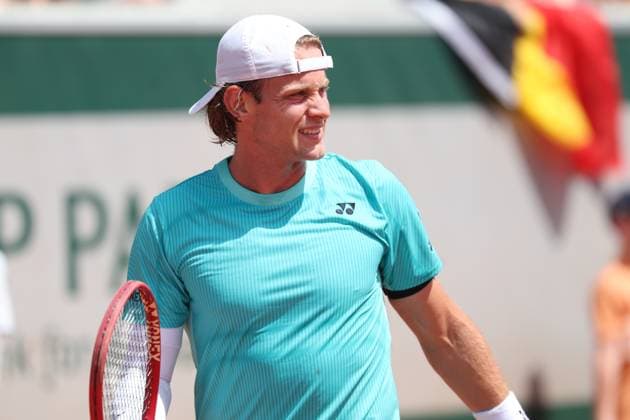 Belgian Zizou Bergs reacts during a first round match in the men s singles between Czech Machak and Belgian at the Roland Garros French Open tennis tournament, in Paris, France, Sunday 24 May 2026. This year s tournament takes place from 18 May to 07 June. VIRGINIExLEFOUR  x174914639x