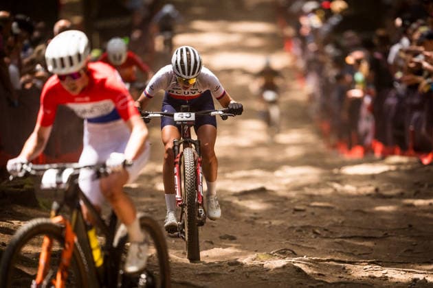 World Cup cross country mountain elite women s race, Vysocina Arena, Nove Mesto na Morave, May 24, 2026. Adela Holubova from Czech republic. (CTKxPhoto JaroslavxSvoboda) CTKPhotoP2026052403656  CTKPhotoP2026052403656