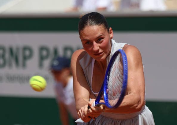 May 24, 2026, Paris, Ile De France, Francja: MARTA KOSTYUK of Ukraine during the match against O. Selekhmeteva of Spain in the first round of tennis tournament Roland Garros, Paris, France. Kostyuk won 6:2, 6:3, Tennis, Roland Garros 2026 - Marta Kostyuk 6:2, 6:3  - ZUMAc278 20260524_zsp_c278_013 Copyright: xMarcinxCholewinskix