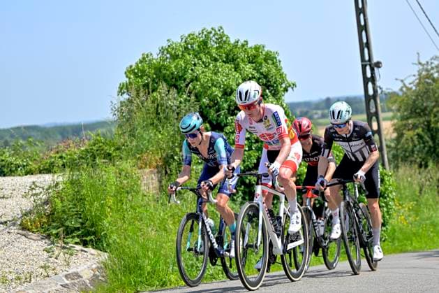 Grand Prix Criquielion 2026 Cycling Race LESSINES, BELGIUM - MAY 24 : Van Der Meulen Max (NED) of Bahrain Victorius, Nortoft Morten Aalling of Team ColoQuick in the escape pack during the 58th edition of Grand Prix Criquielion an UCI Class 1.1 one day cycling road race for Men Elite of km with start in Ath and finish in Lessines on May 24, 2026 in Lessines, Belgium, 24 05 2026 Lessines Belgium  Copyright: xSesx