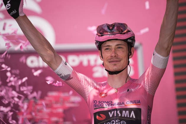 The pink jersey Denmark™s Jonas Vingegaard Hansen of Team Visma Lease A Bike during Stage 15 of the Giro d™Italia, from Voghera to Milano, Italy, Sunday, May 24, 2026.  Copyright: xMarcoxAlpozzi LaPressex