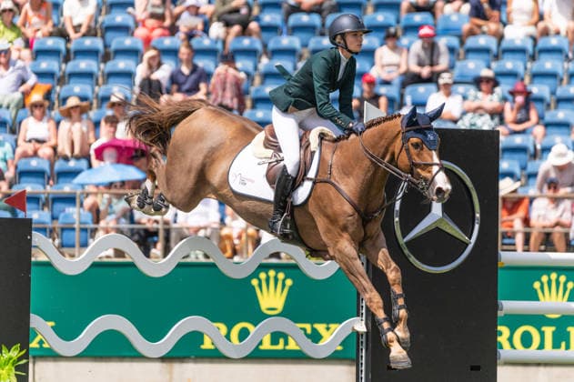178 Lillie Keenan on Fasther (USA) during the TSCHIO 2026 (CHIO 2026) - Rolex Grand Prix, part of the Rolex Grand Slam of Show Jumping, The Grand Prix of Aachen CSI5* at the Allianz Park in Aachen, Germany  Copyright: xMartinxPitschx xSPPx Sportspressphoto_153733