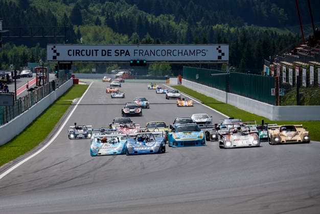 LE MANS CLASSIC SERIES 2026 - SPA-CLASSIC 70 MAGNUSSEN Jan (dnk), WARD Chris (gbr), Lola T292 1973, Proto 2 -2L, Classic Endurance Racing 2, action, start with 12 NGUYEN StÃ phane (fra), Lola T282 1973, Proto 2 +2L, Classic Endurance Racing 2 and 01 GUENAT Maxime (che), Lola T286 1976, Proto 2 +2L, Classic Endurance Racing 2 during the 2026 Spa-Classic, 2nd round of the Le Mans Classic Series 2026, from May 22 to 24 in Circuit de Spa-Francorchamps, in Stavelot, Belgium - StavelotBelgium  Copyright: xGREGORYxLENORMANDx