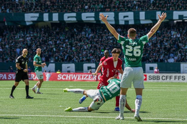 Football, Swiss Cup, Final FC St Gallen 1879 vs FC Stade Lausanne Ouchy, Sunday, 24 05 2026 Stadion Wankdorf, Bern Vasco Tritten 77, Stade Lausanne Ouchy , Lukas Daschner 10, FC St Gallen , Tom Gaal 26, FC St Gallen Copyright: xValentinxDomgjonix
