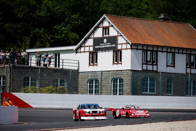 LE MANS CLASSIC SERIES 2026 - SPA-CLASSIC 83 CHASE-GARDENER Paul (gbr), Aston Martin DBS V8 RHAM 1 1977, GT2, Classic Endurance Racing 2, action with 32 SMEETS Bert (bel), Lola T296 1976, Proto 2 -2L, Classic Endurance Racing 2 during the 2026 Spa-Classic, 2nd round of the Le Mans Classic Series 2026, from May 22 to 24 in Circuit de Spa-Francorchamps, in Stavelot, Belgium - StavelotBelgium  Copyright: xGREGORYxLENORMANDx
