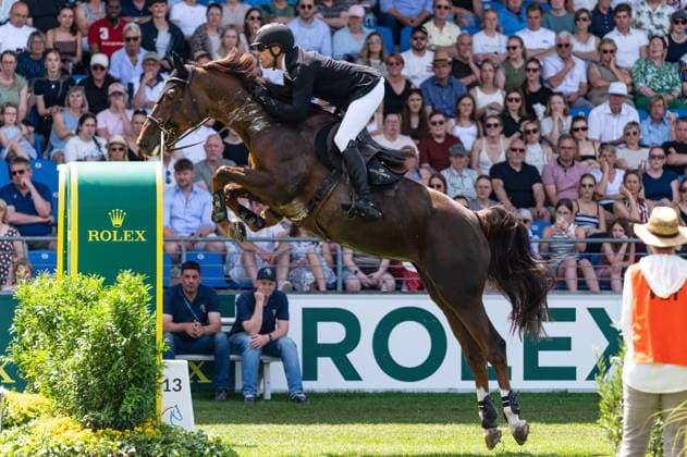 159 Henrik Von Eckermann on Qasirah Van De Reistenhoek (SWE) during the TSCHIO 2026 (CHIO 2026) - Rolex Grand Prix, part of the Rolex Grand Slam of Show Jumping, The Grand Prix of Aachen CSI5* at the Allianz Park in Aachen, Germany  Copyright: xMartinxPitschx xSPPx Sportspressphoto_153766