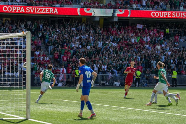 Football, Swiss Cup, Final FC St Gallen 1879 vs FC Stade Lausanne Ouchy, Sunday, 24 05 2026 Stadion Wankdorf, Bern Lukas Görtler 16, FC St Gallen scores to make it 2 0 with a penalty Copyright: xValentinxDomgjonix