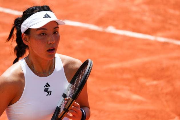 Xinyu Wang in first round action French Open Tennis, Day One, Tennis, Roland Garros, Paris, France - 24 May 2026Paris Roland Garros France EDITORIAL USE ONLY No use with unauthorised audio, video, data, fixture lists, club league logos or live services. Online in-match use limited to 120 images, no video emulation. No use in betting, games or single club league player publications. Copyright: xJavierxGarcia Shutterstockx 16889883aj