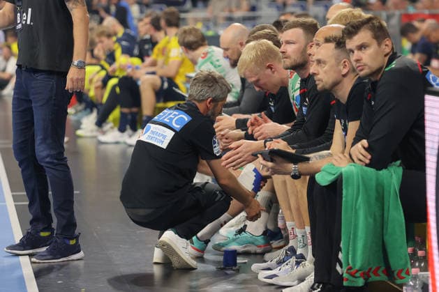 24 05 2026, xtgx, Handball, Daikin HBL, Rhein Neckar Löwen SC Magdeburg v l Magnus Saugstrup Magdeburg, 23 injured Mannheim