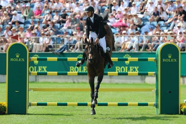 Winner, 1 place, Richard Vogel GER with horse United Touch S, Rolex Grand Slam of Show Jumping, jumping competition with two rounds and jump-off, World Equestrian Festival, TSCHIO Aachen 2026, TSCHIO instead of CHIO 2026, Aachener Soers, 22 to 24 May 2026, equestrian sport, 24 05 2026, Aachener Soers Germany