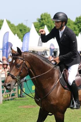 Winner, 1 place, Richard Vogel GER with horse United Touch S, Rolex Grand Slam of Show Jumping, jumping competition with two rounds and jump-off, World Equestrian Festival, TSCHIO Aachen 2026, TSCHIO instead of CHIO 2026, Aachener Soers, 22 to 24 May 2026, equestrian sport, 24 05 2026, Aachener Soers Germany
