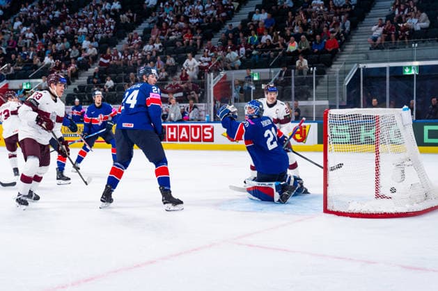 ZURICH, SWITZERLAND - MAY 24: Deniss Smirnovs (Latvia, 73) scoring the 2:0 goal during the Preliminary Round - Group A Match 43 between Great Britain and Latvia at the IIHF Ice hockey, Eishockey World Championship, WM, Weltmeisterschaft 2026, Swiss Life Arena on May 24, 2026 in Zurich, Switzerland. Zurich Switzerland Copyright: xTimoxSteinx
