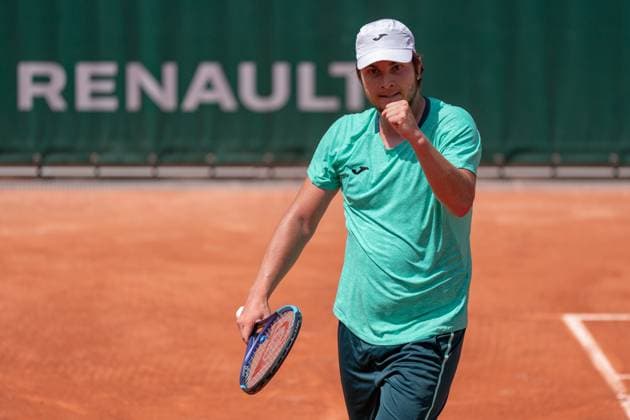 2026-05-24 2026 French Open - Day One PARIS, FRANCE - MAY 24: Miomir Kecmanovic of Serbia celebrating during Day One of the 2026 French Open at Roland Garros on May 24, 2026 in Paris, France. (Photo by Marleen Fouchier BSR Agency) Paris France Content not available for redistribution in The Netherlands directly or indirectly through any third parties. Copyright: xBSRxAgencyx