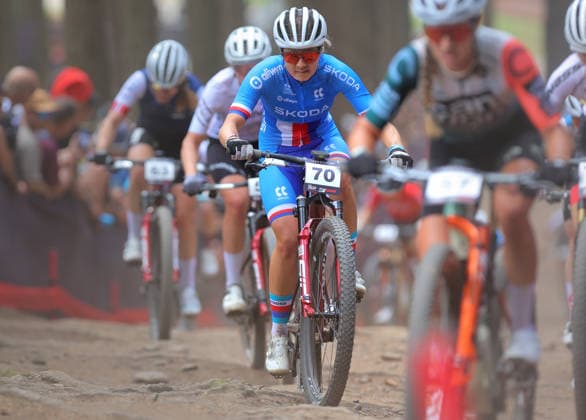 World Cup cross country mountain elite women s race, Vysocina Arena, Nove Mesto na Morave, May 24, 2026. Tereza Tvaruzkova from Czech republic. (CTKxPhoto LiborxPlihal) CTKPhotoP2026052404566  CTKPhotoP2026052404566