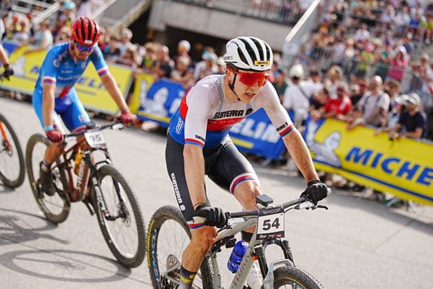 World Cup cross country mountain elite men s race, Vysocina Arena, Nove Mesto na Morave, May 24, 2026. Jan Zatloukal, left, and Jan Saska from Czech republic. (CTKxPhoto JaroslavxSvoboda) CTKPhotoP2026052404581  CTKPhotoP2026052404581