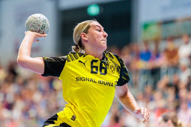 Dana Bleckmann Borussia Dortmund, 66 on goal throw GER, HSG Blomberg Lippe vs Borussia Dortmund, Handball, 1 Bundesliga Women, Play Offs, Final, Match 2, 24 05 2026 GER, HSG Blomberg Lippe vs Borussia Dortmund, Handball, 1 Bundesliga Women, Play Offs, Final, Match 2, 24 05 2026 Blomberg Copyright: xEibner-Pressefoto JanxRollingerx EP_JSK