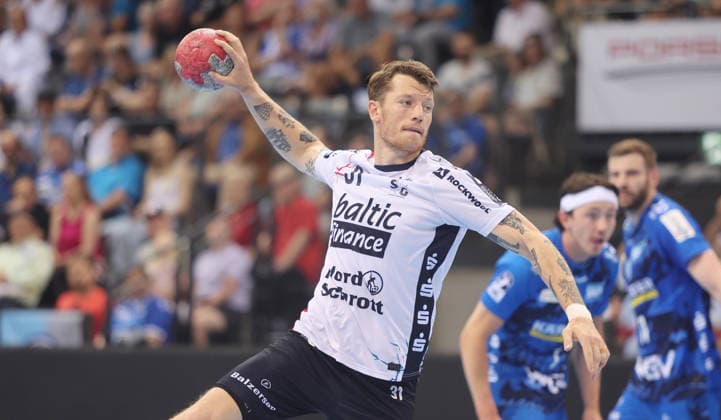 Stuttgart , Handball Daikin Bundesliga TVB Stuttgart vs SG Flensburg Handewitt , Emil Jakobsen Flensburg