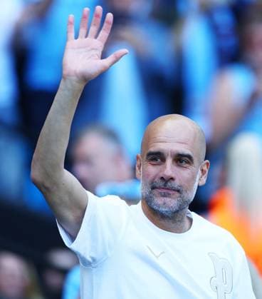 Manchester City manager Pep Guardiola waves Manchester City v Aston Villa, Premier League, Football, Etihad Stadium, Manchester, UK - 24 May 2026Manchester Etihad Stadium United Kingdom EDITORIAL USE ONLY No use with unauthorised audio, video, data, fixture lists, club league logos or live services. Online in-match use limited to 120 images, no video emulation. No use in betting, games or single club league player publications.  Copyright: xMattxWest Shutterstockx 16889851k