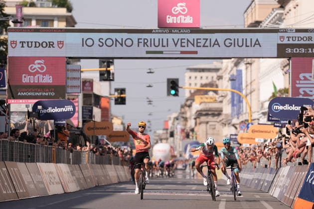 Norway™s Fredrik Dversnes Lavik of Uno-X MobilityNorway™s Fredrik Dversnes Lavik of Uno-X Mobility winner stage during Stage 15 of the Giro d™Italia, from Voghera to Milano, Italy, Sunday, May 24, 2026.  Copyright: xMassimoxPaolone LaPressex